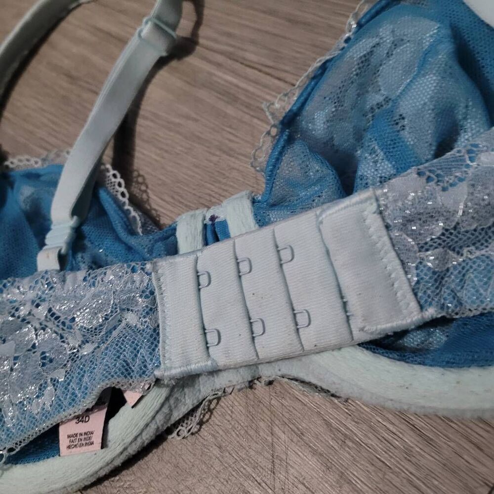 Victoria's Secret 34D baby blue lace bra not padded body by victoria - Picture 7 of 10